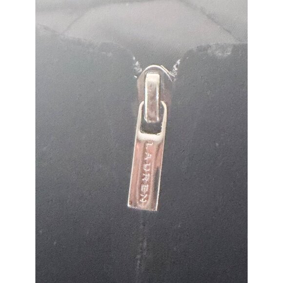 Lauren Ralph Lauren Jacket S Petite Black Silk Blend Faux Fur Hooded Quilted Zip - Picture 6 of 11